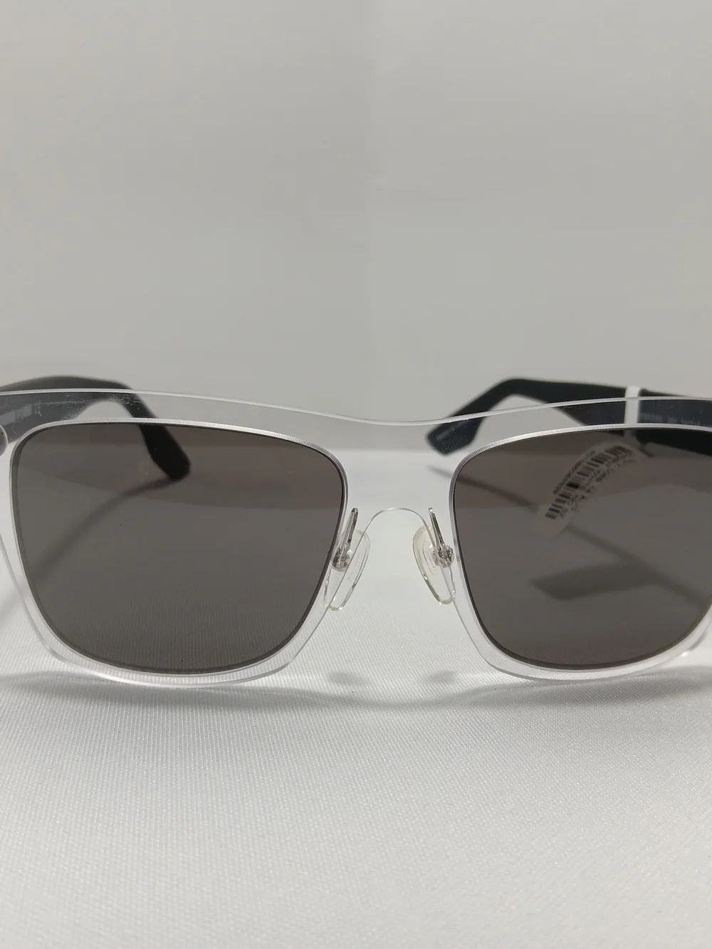 McQ by Alexander McQueen Sunglasses Translucent Black Frames Minimalist Preppy